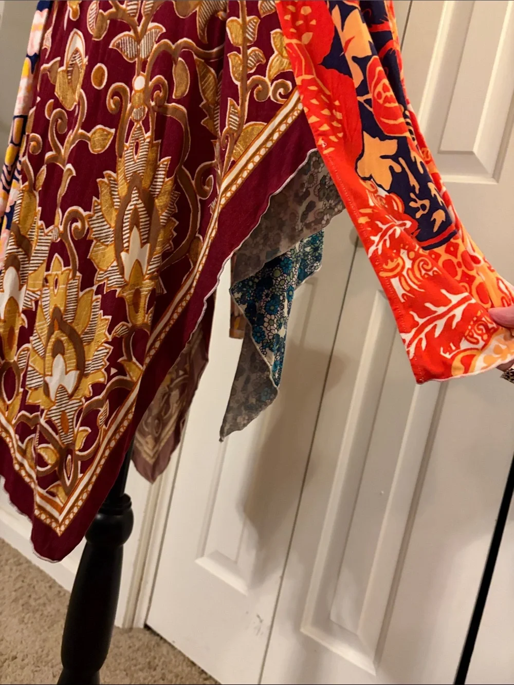 Free People Can’t Tie Me Down Mixed Print Asymmetrical Handkerchief Hem